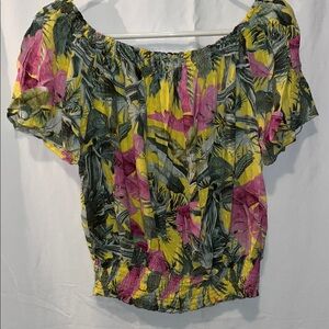 Cynthia Rowley Pink Smocked Ruffled Blouse
